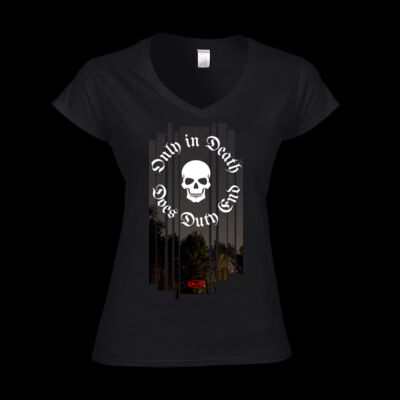 Only in Death Does Duty End - Softstyle™ women's v-neck t-shirt Thumbnail