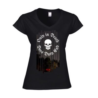 Only in Death Does Duty End - Softstyle™ women's v-neck t-shirt Thumbnail